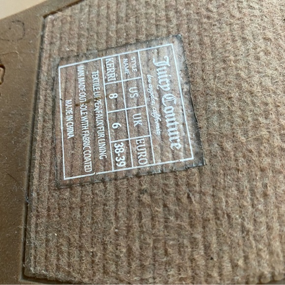 Barely worn (see pics) ladies’ Juicy Couture mocassin style tan coloured boots - Picture 5 of 6